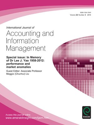 cover image of International Journal of Accounting and Information Management, Volume 22, Issue 3